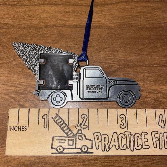 Farmers Furniture Pewter Truck Tree Picture Frame Christmas Ornament 2022 - Picture 7 of 8